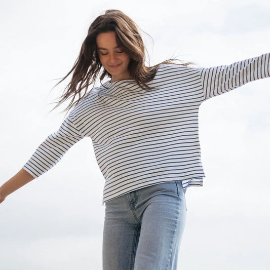Striped Boat Neck Top Solent Stripes