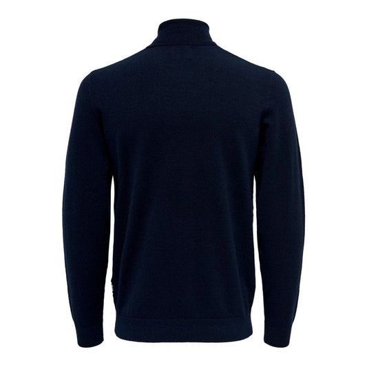 Only & Sons Blue Polyester Turtleneck