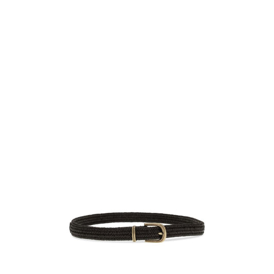 Brunello Cucinelli Black Calf Leather Bos Taurus Regular Belt