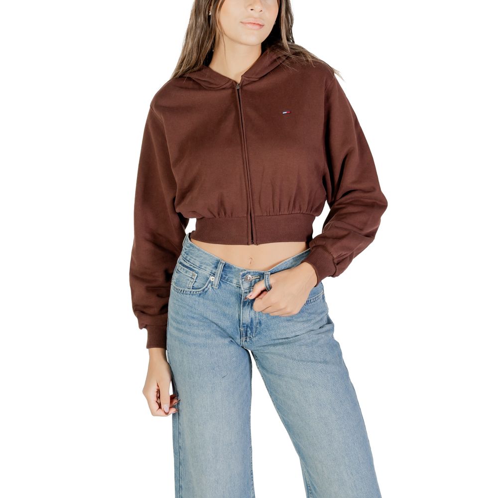 Tommy Hilfiger Jeans Brown Recycled Cotton Hoodie
