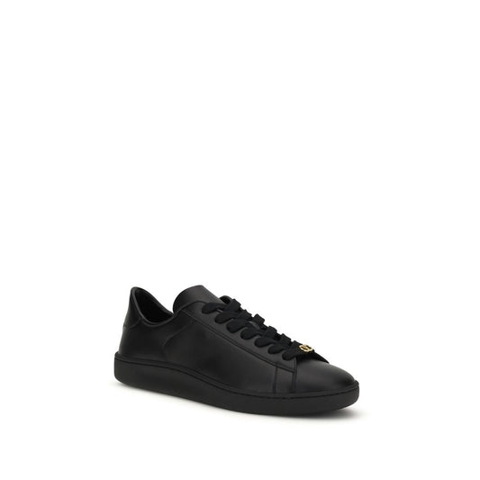 Valentino Garavani Black Calf Leather Bos Taurus Sneakers