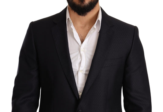 Dolce & Gabbana Blue Pattern MARTINI SLIM FIT 2 Piece Suit