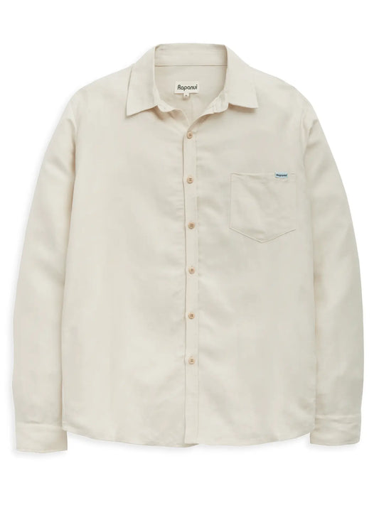 Men's Linen Shirt Azure Oatmeal