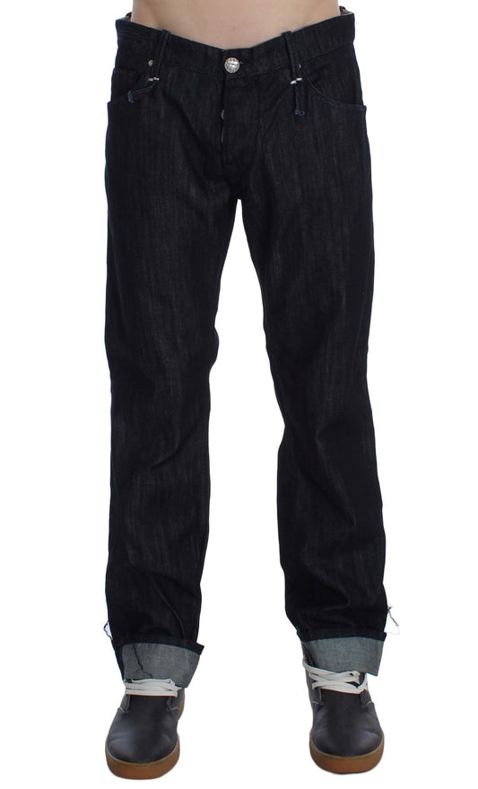 Acht Blue Cotton Regular Straight Fit Jeans