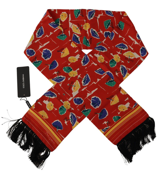 Dolce & Gabbana Multicolor DG Umbrellas Print Shawl Fringe Scarf