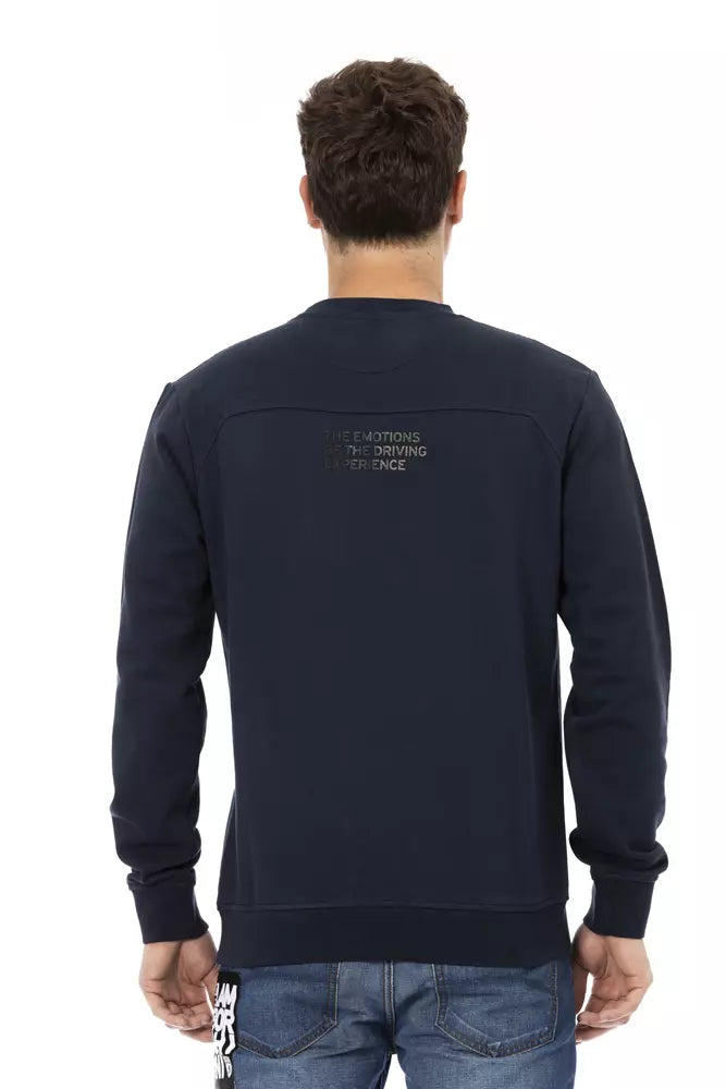 Automobili Lamborghini Blue Cotton Men's Sweater