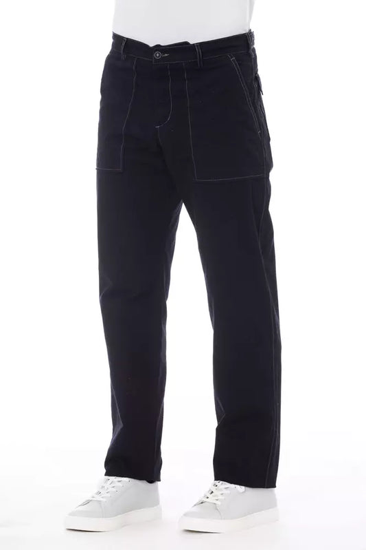 Alpha Studio Blue Cotton Men's Pant