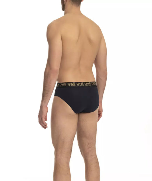 Cavalli Class Blue Cotton Men's Brief Pack