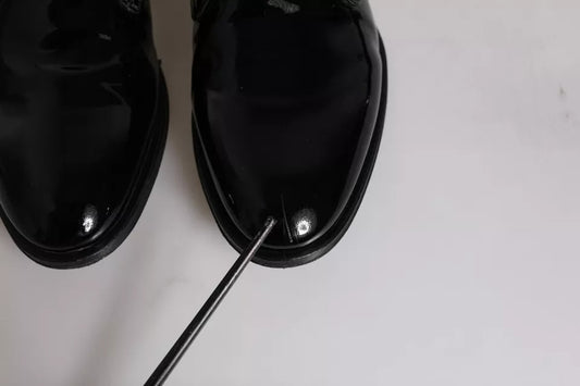 Dolce & Gabbana Black Calfskin Leather Derby Men Dress Shoes