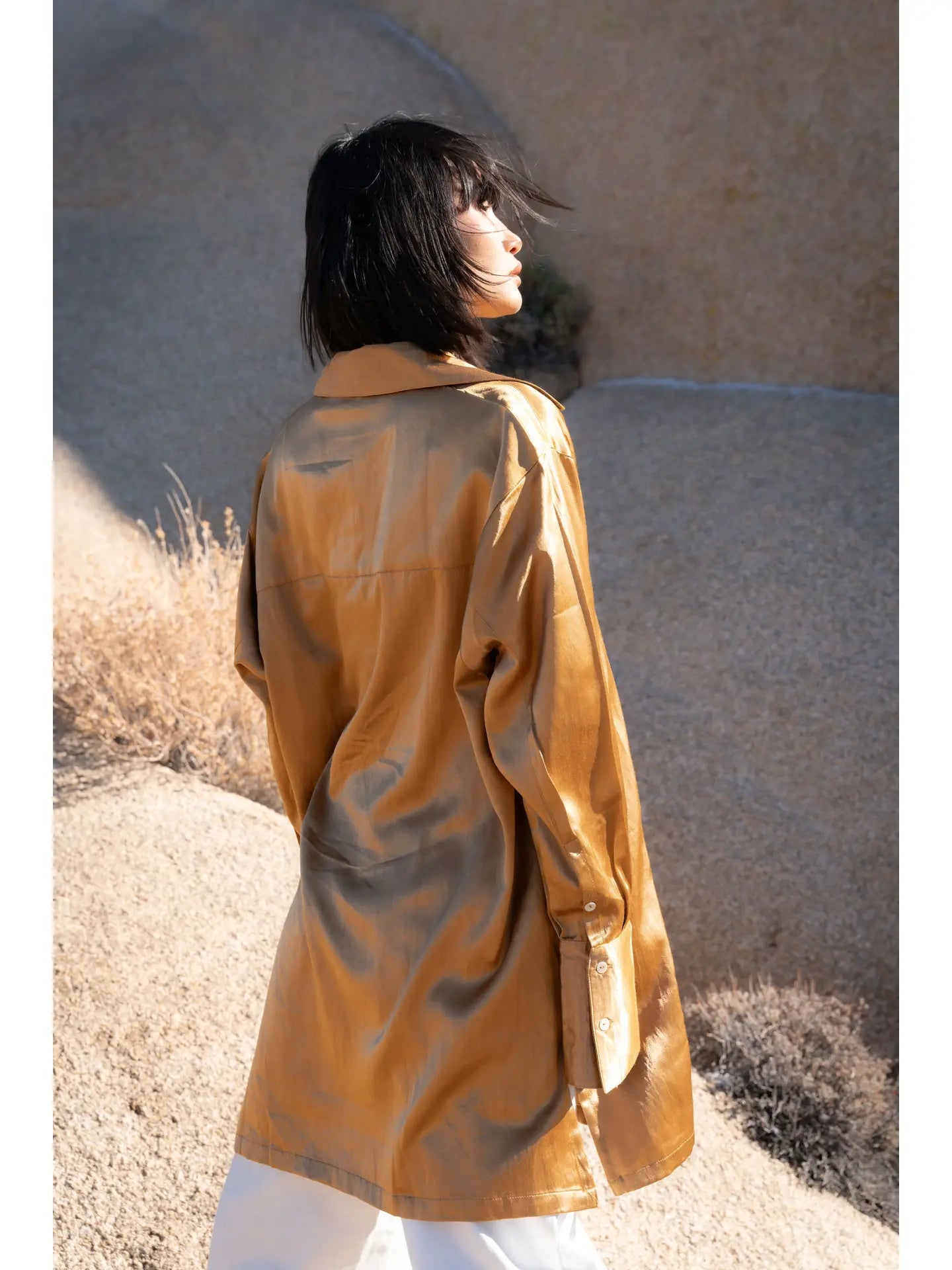 Forever My Muse Silk Shirt Dress