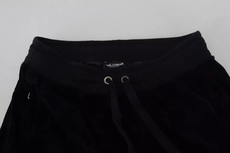 Dolce & Gabbana Black Cotton Skinny Jogger Sweatpants Pants