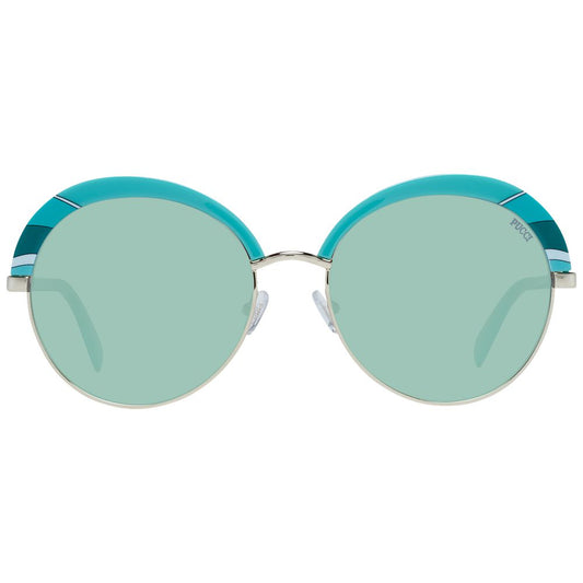 Emilio Pucci Turquoise Metal & Plastic Sunglasses