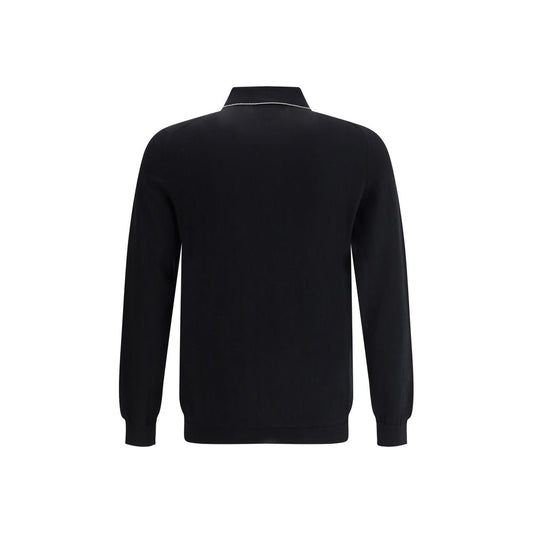 Svevo Black Cotton Polo Shirt