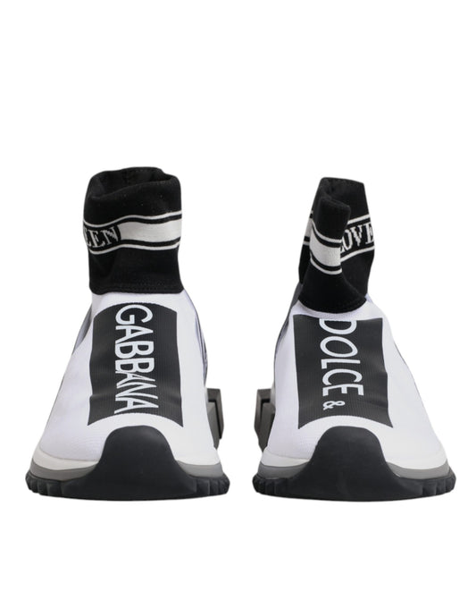 Dolce & Gabbana White Black Sorrento Socks Sneakers Shoes