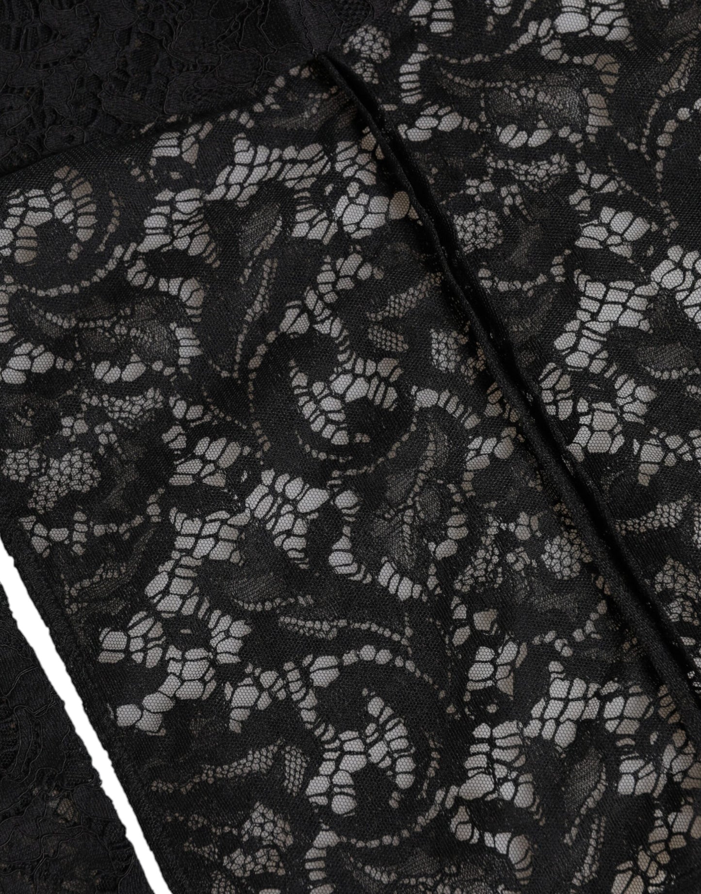 Dolce & Gabbana Black Floral Lace Whole Head Wrap Hat