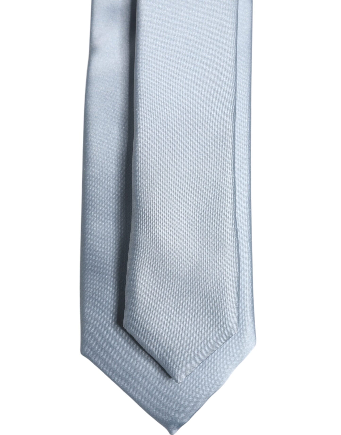Dolce & Gabbana Light Blue Solid Silk Adjustable Necktie Tie