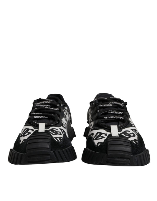 Dolce & Gabbana Black Logo Lace Up Low Top NS1 Sneakers Shoes