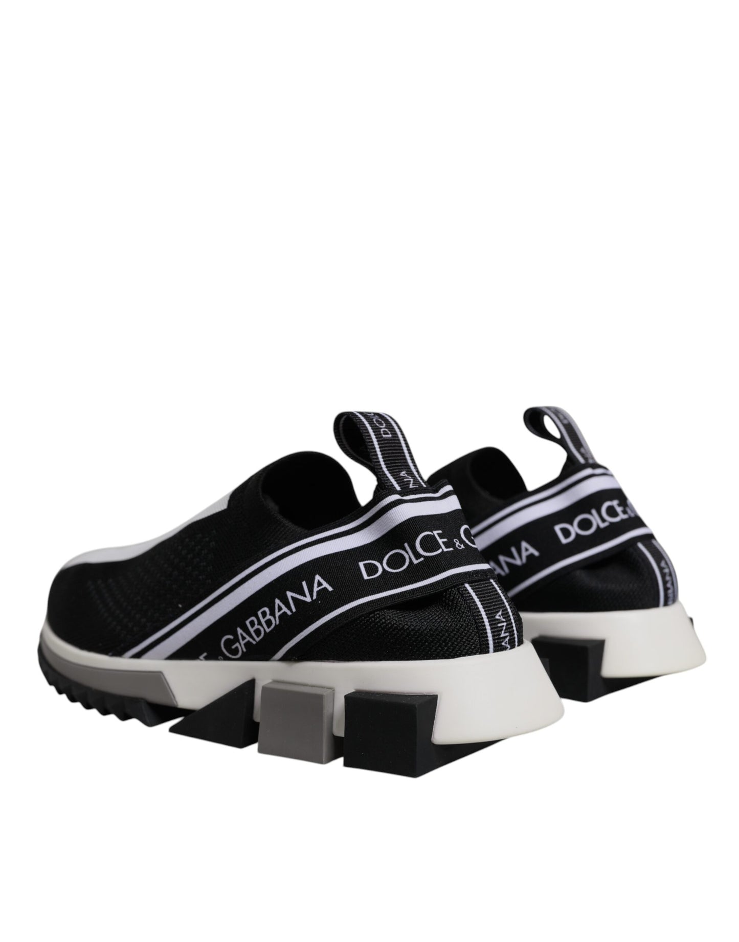 Dolce & Gabbana Black White Slip On Sorrento Sneakers Shoes