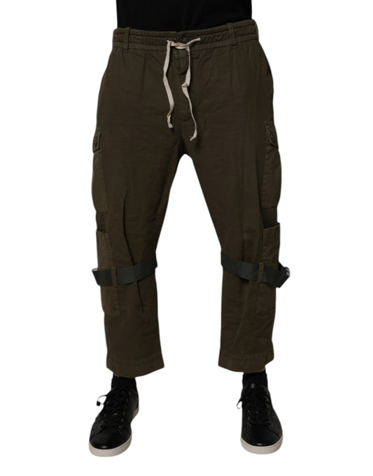 Dolce & Gabbana Brown Cotton Stretch Cargo Pants