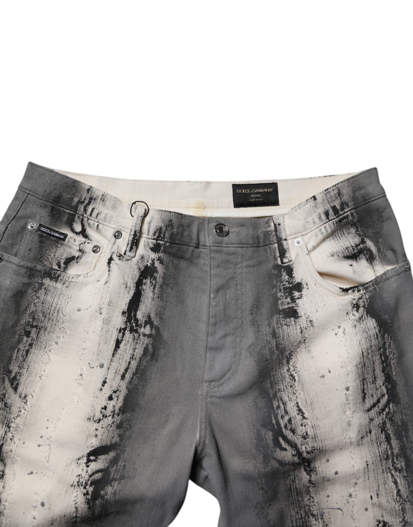 Dolce & Gabbana Gray Tie Dye Cotton Skinny Men Denim Jeans