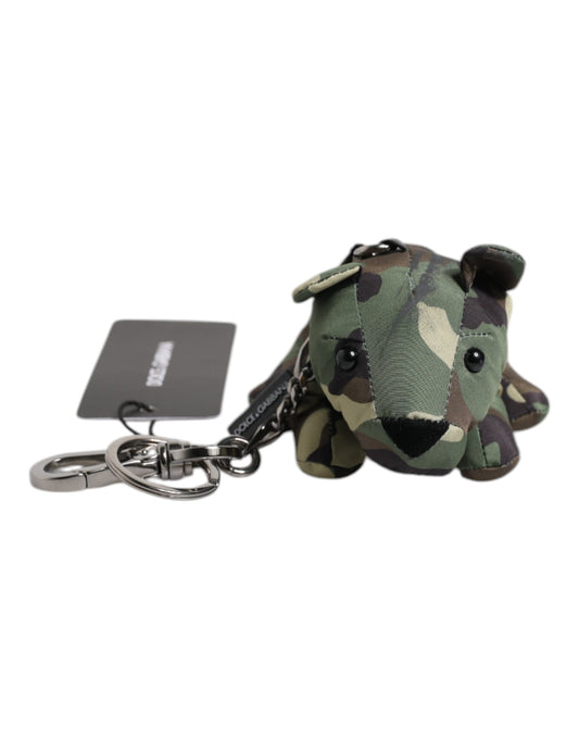Dolce & Gabbana Multicolor Camouflage Animal Silhouette Keychain Keyring