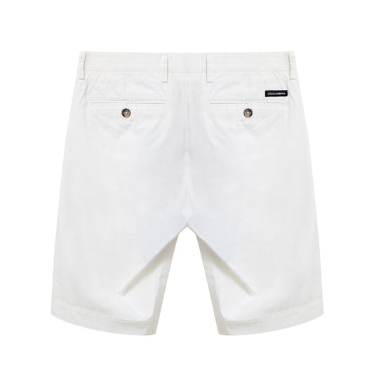 Dolce & Gabbana White Cotton Bermuda Shorts