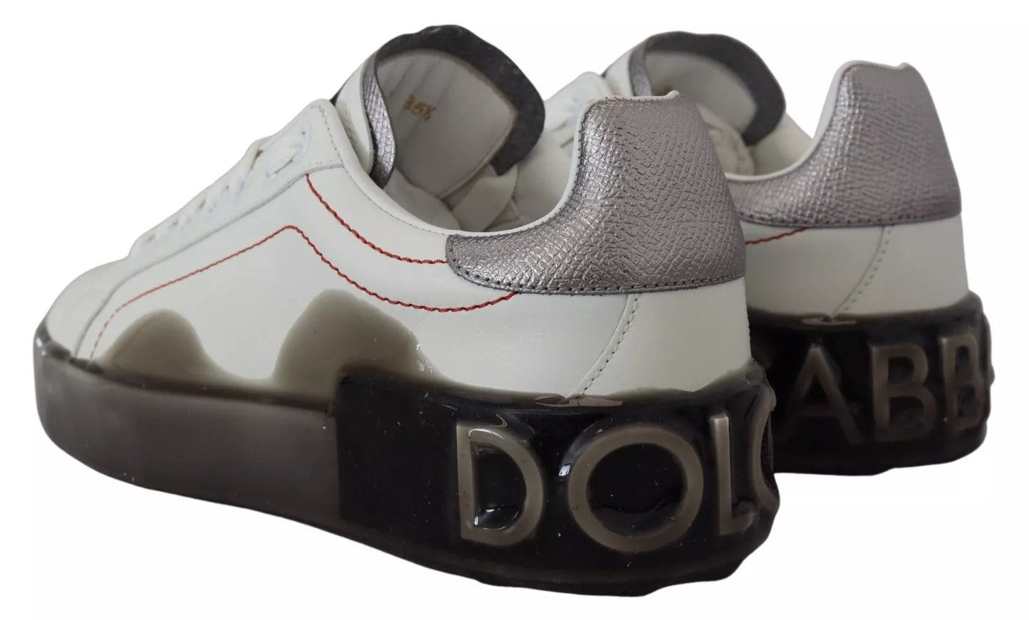 Dolce & Gabbana White Leather Portofino Sneakers Shoes