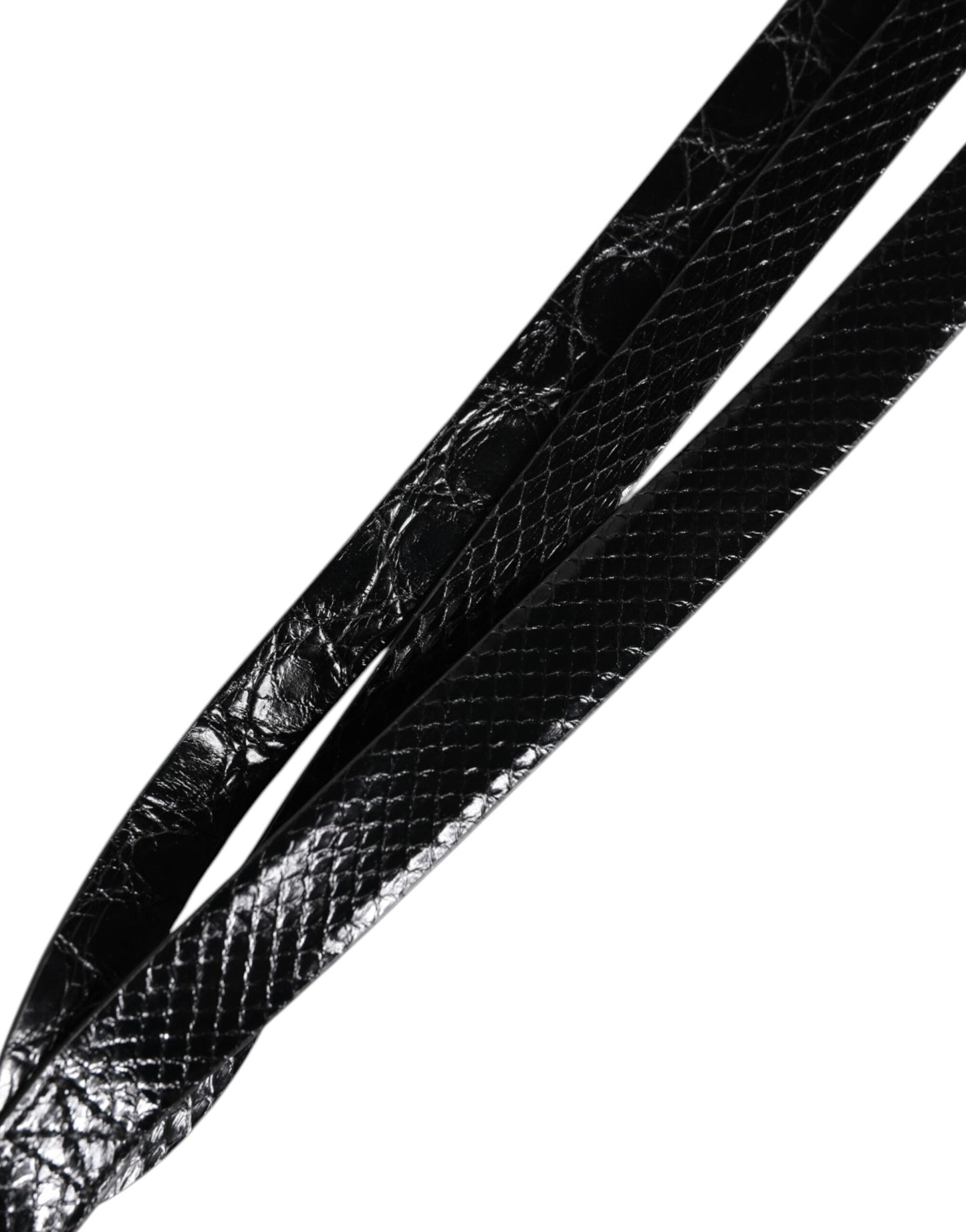 Dolce & Gabbana Black Leather Classic Metal Logo Buckle Belt