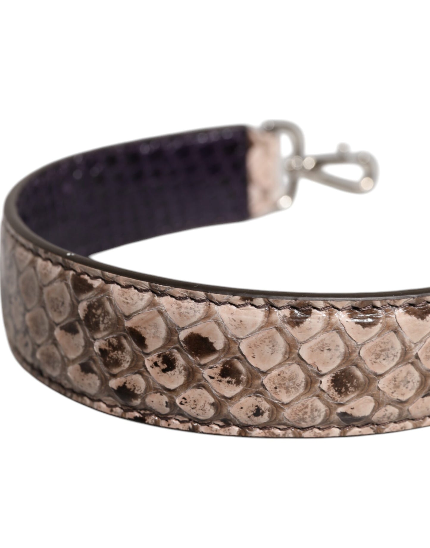 Dolce & Gabbana Black Cream Exotic Leather Bag Shoulder Strap