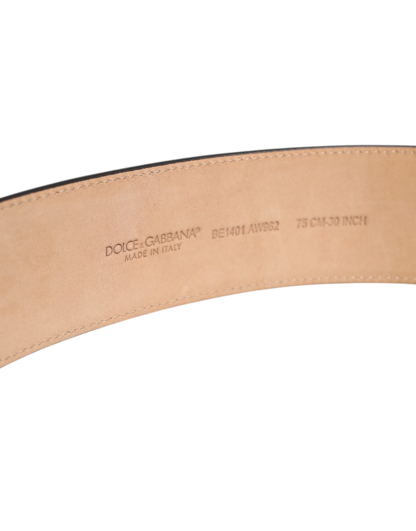 Dolce & Gabbana Brown Logo Engraved Metal Waist Buckle Belt