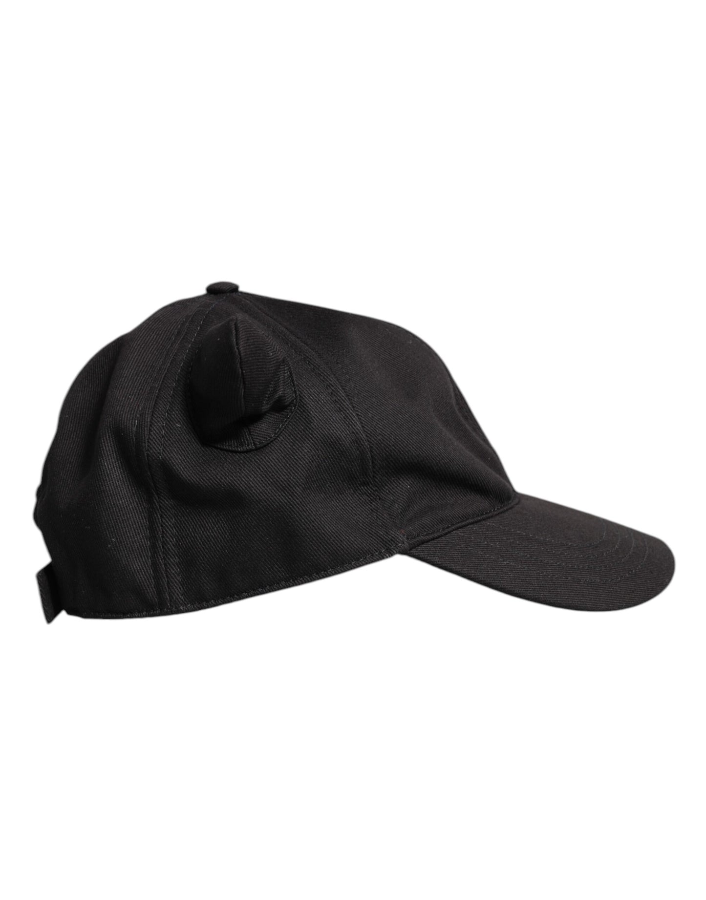 Dolce & Gabbana Black Cotton Logo Patch 6 Panels Baseball Cap