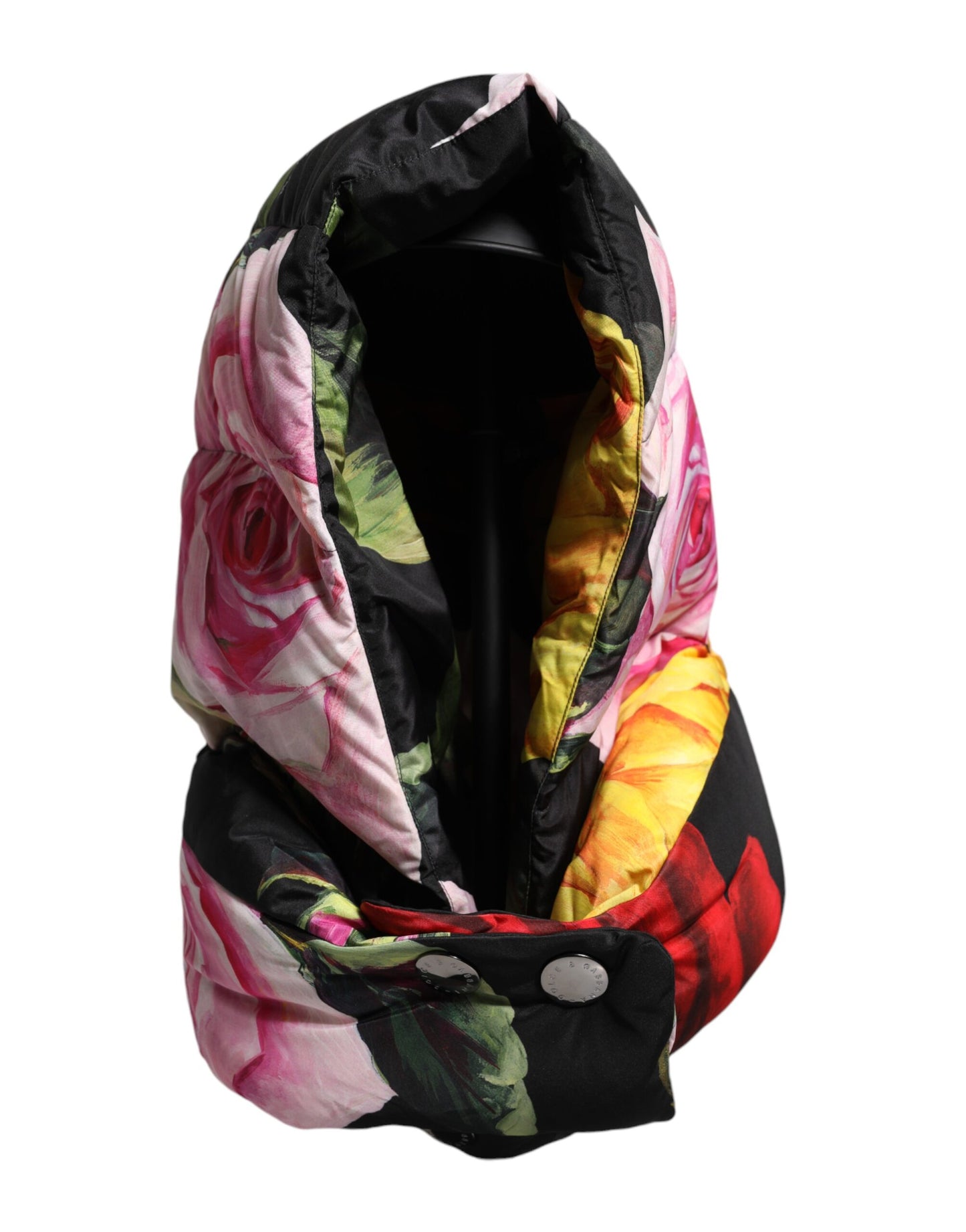 Dolce & Gabbana Black Floral Print Whole Head Wrap Hat