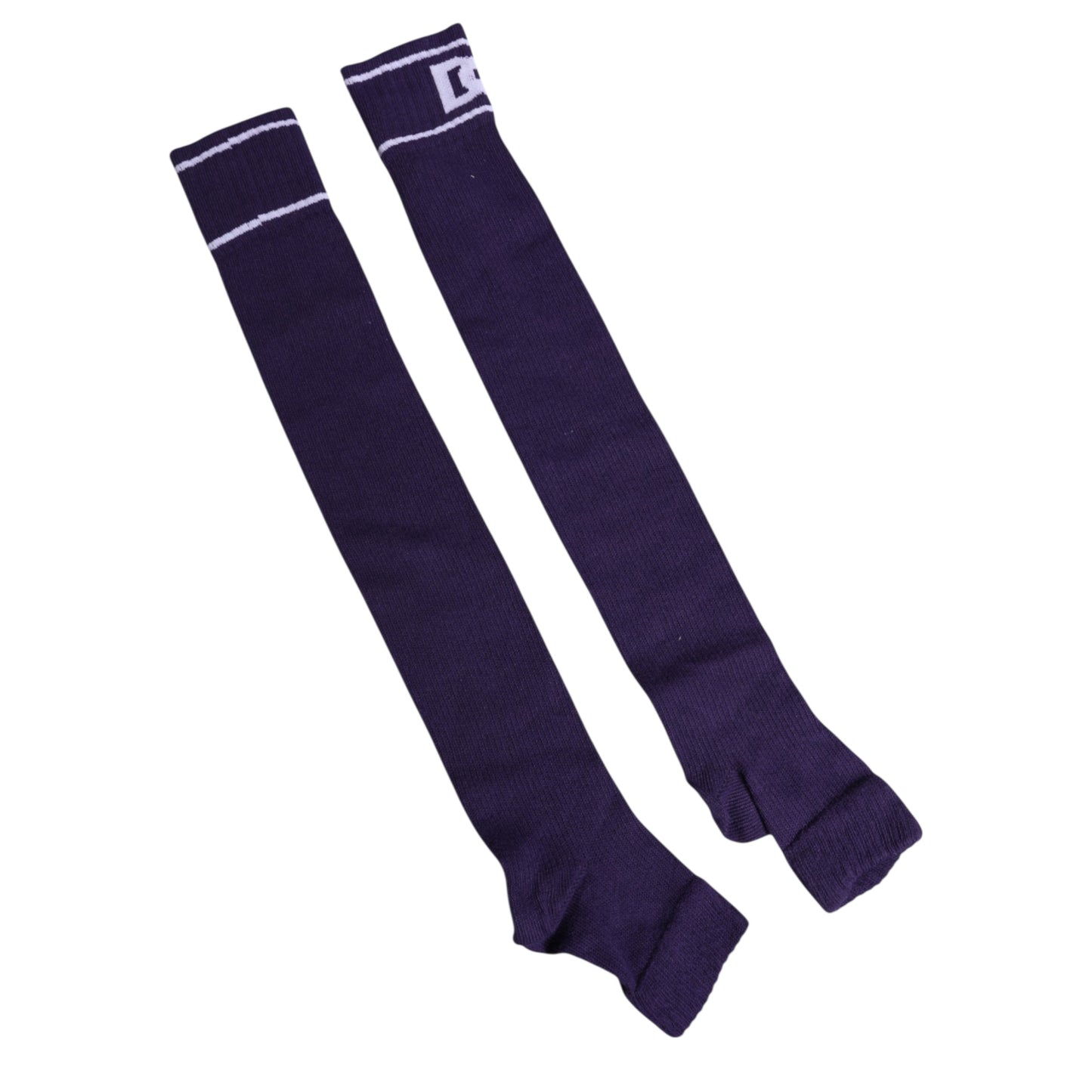 Dolce & Gabbana Purple Cotton DG Logo Print Open Toe Socks