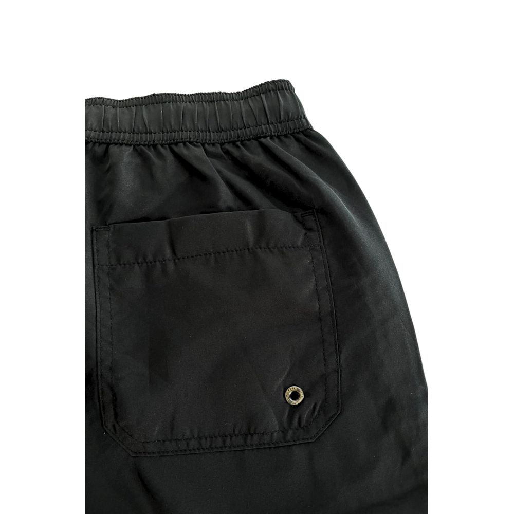 Trussardi Beachwear Black Polyester Men Swim Shorts
