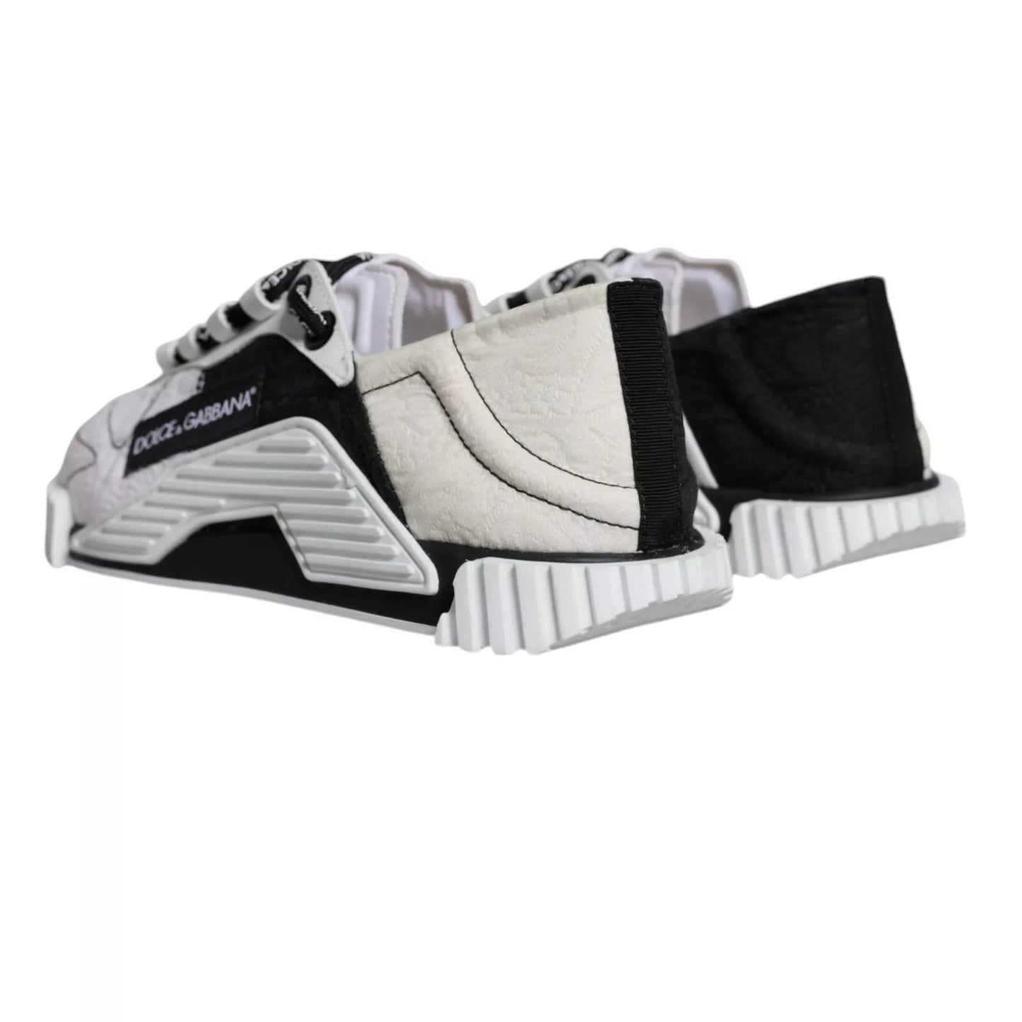 Dolce & Gabbana White Black Low Top NS1 Sneakers Shoes