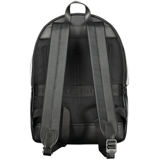 Tommy Hilfiger Black Polyester Men Backpack
