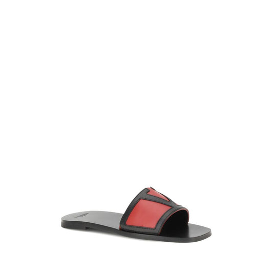 Valentino Garavani Red Calf Leather Bos Taurus Sandals