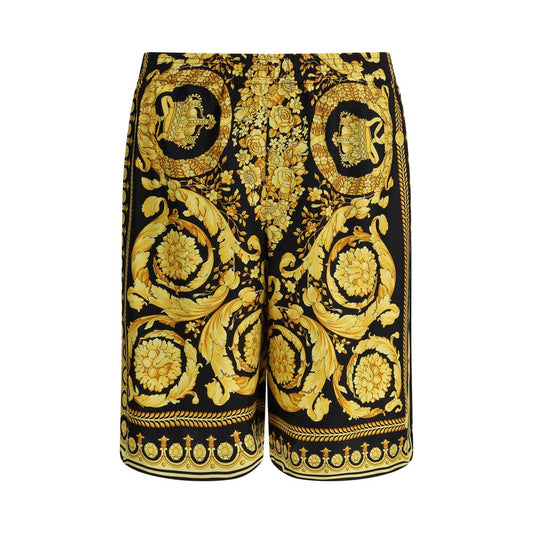 Versace Multicolor Silk Bermuda Shorts