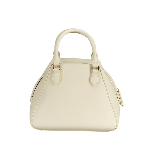 Mario Valentino Bianco Polyurethane Women's Bag with Handles and Shoulder Strap