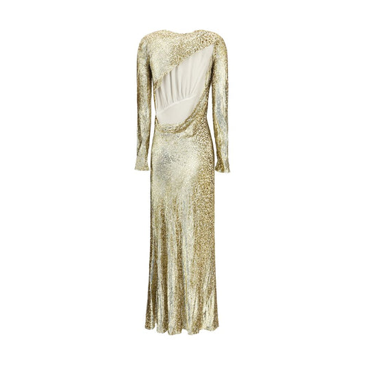 Self-Portrait Gold Other Fibres Cocktail Dress