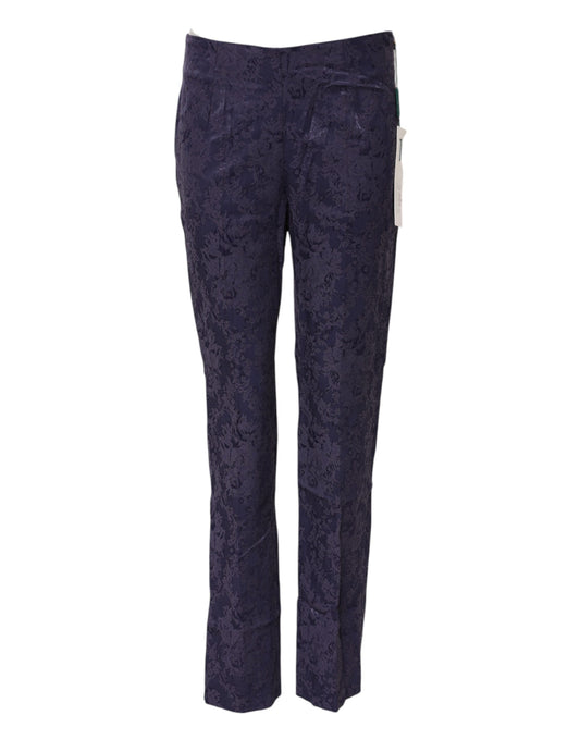 BENCIVENGA Purple Jacquard High Waisted Pants