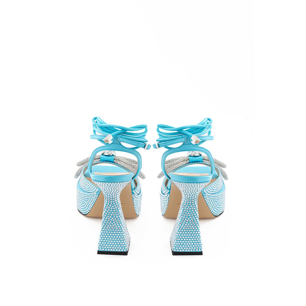 MACH & MACH Blue Leather Platform Sandals