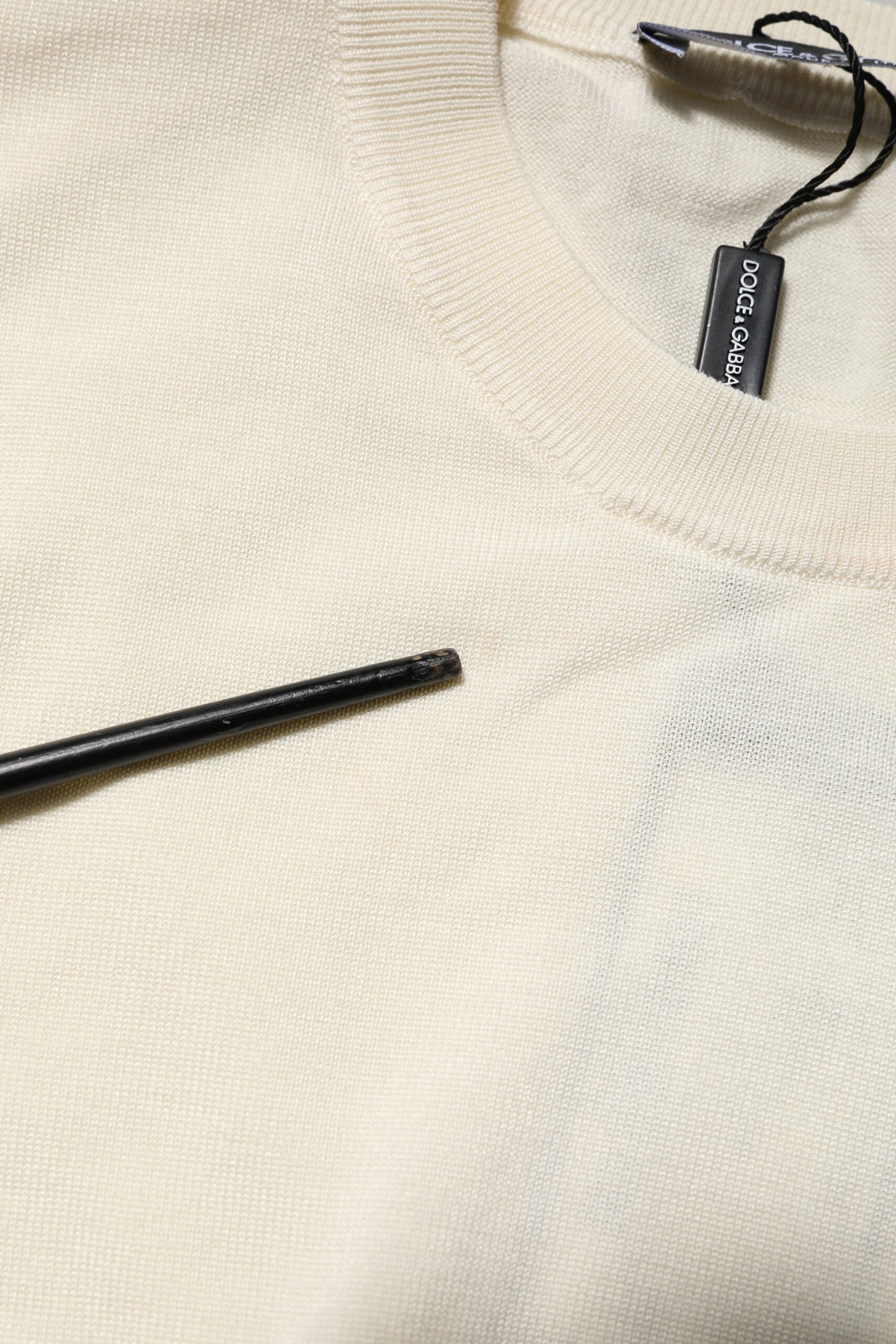 Dolce & Gabbana White Silk Short Sleeves Blouse Pullover Top