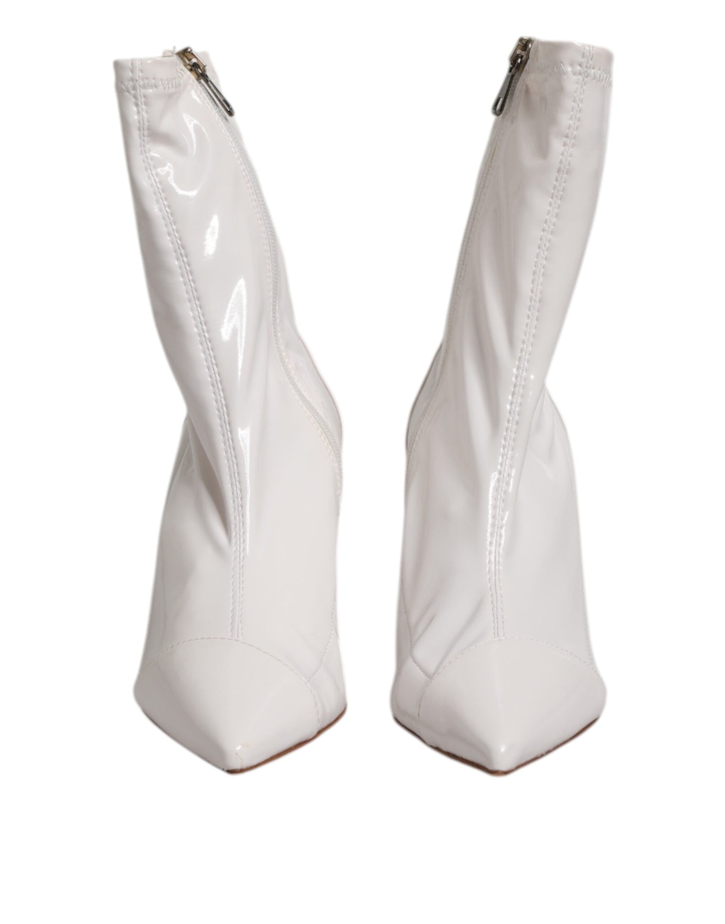 Elisabetta Franchi White Stiletto Heels Mid Calf Boots Shoes