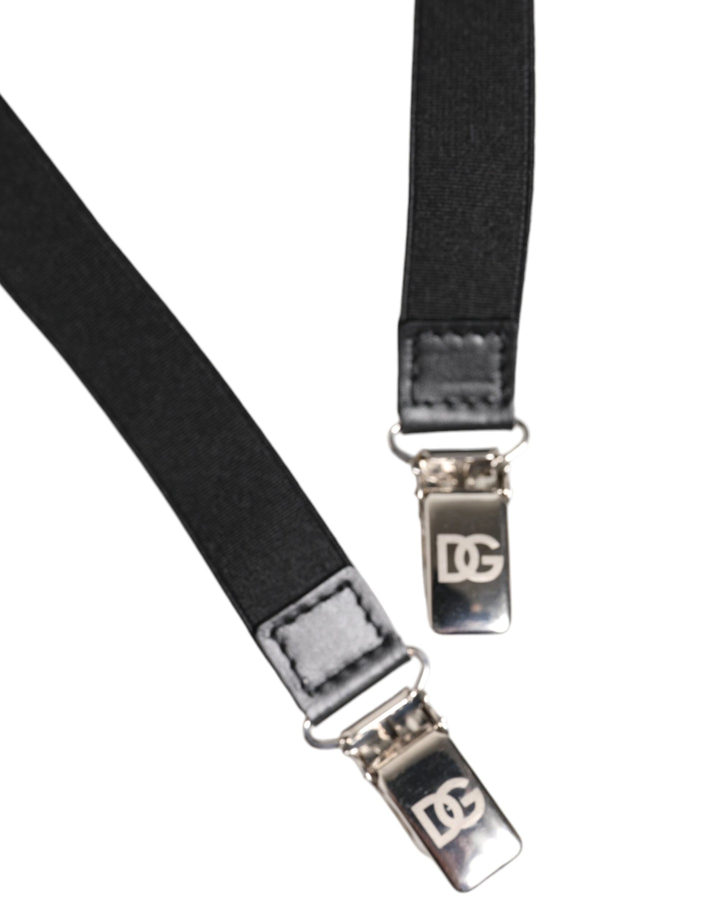 Dolce & Gabbana Black Leather Logo Wide Waist Belt Suspender