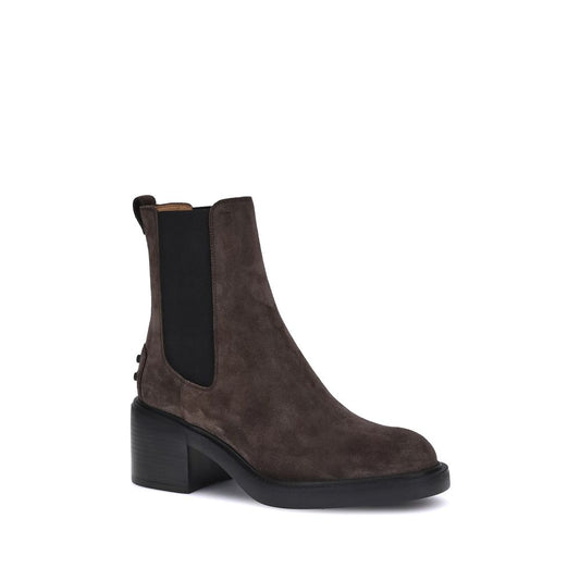 Tod's Brown Calf Leather Bos Taurus Ankle Boots