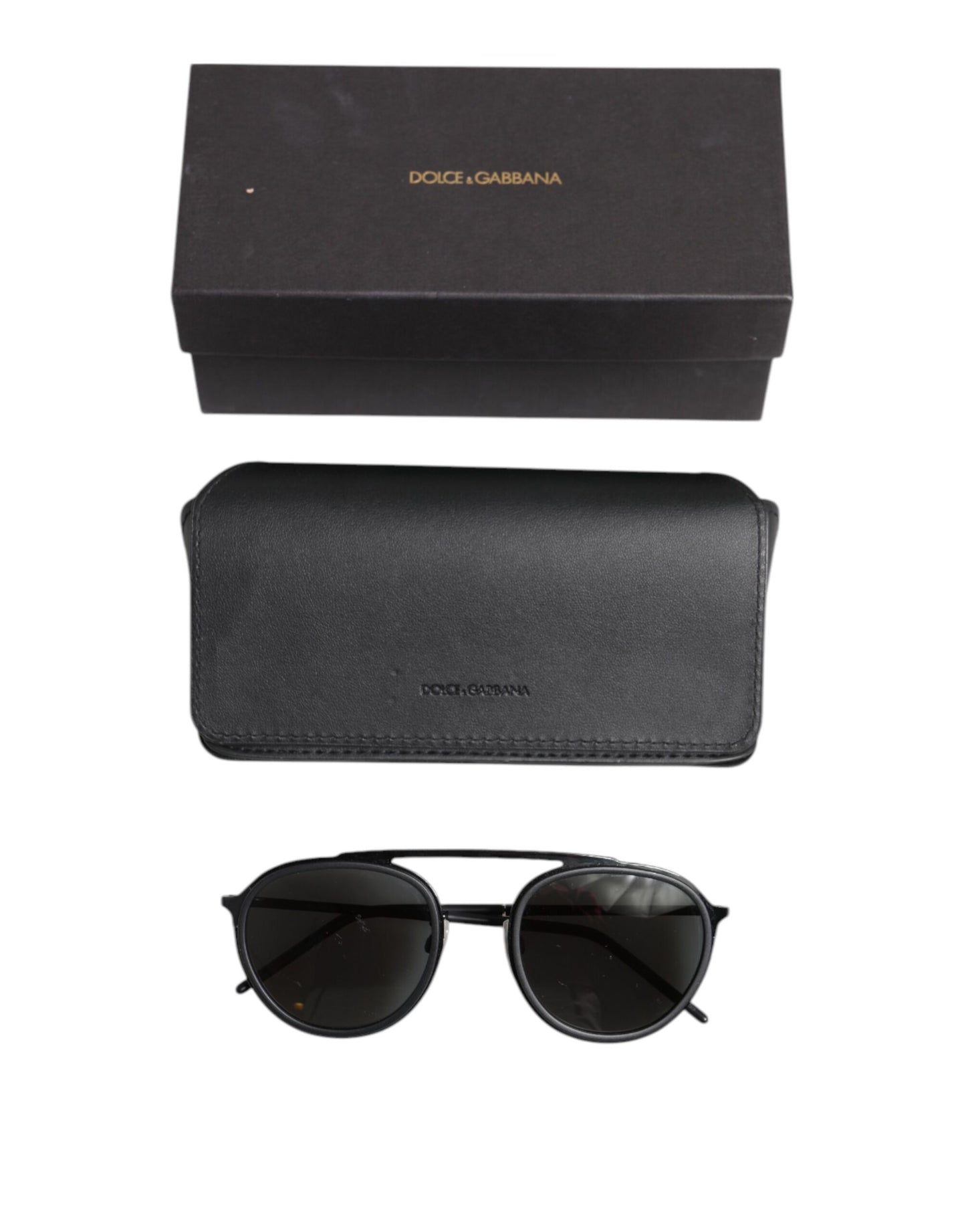 Dolce & Gabbana Black Metal Frame Round DG2276 Eyewear Shades Sunglasses