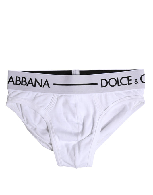 Dolce & Gabbana White Cotton Stretch Regular Brief Underwear