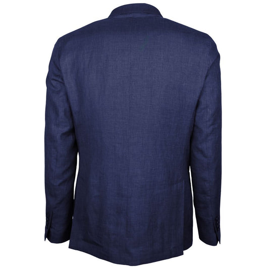 Made in Italy Blue Linen Blazer