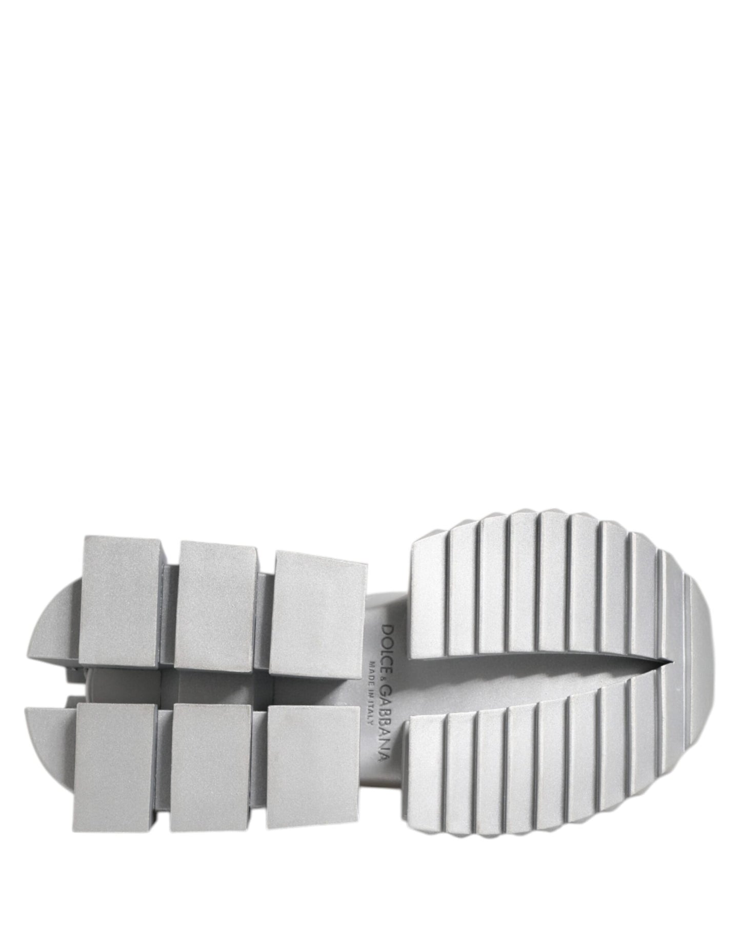 Dolce & Gabbana Silver Leather Super Queen Sneakers Shoes